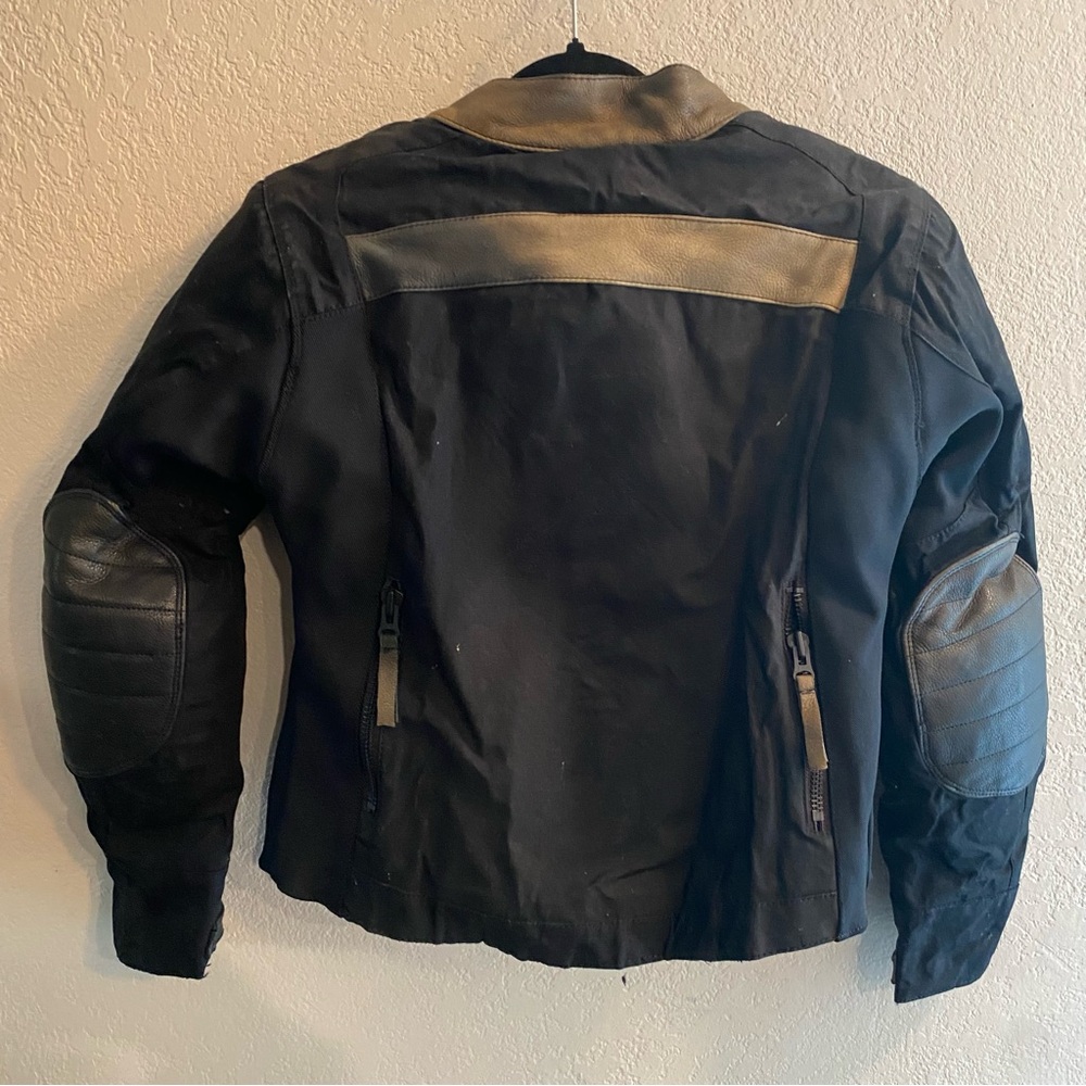 ICON Black and tan Motorcycle Jacket women’s small - Picture 2 of 16